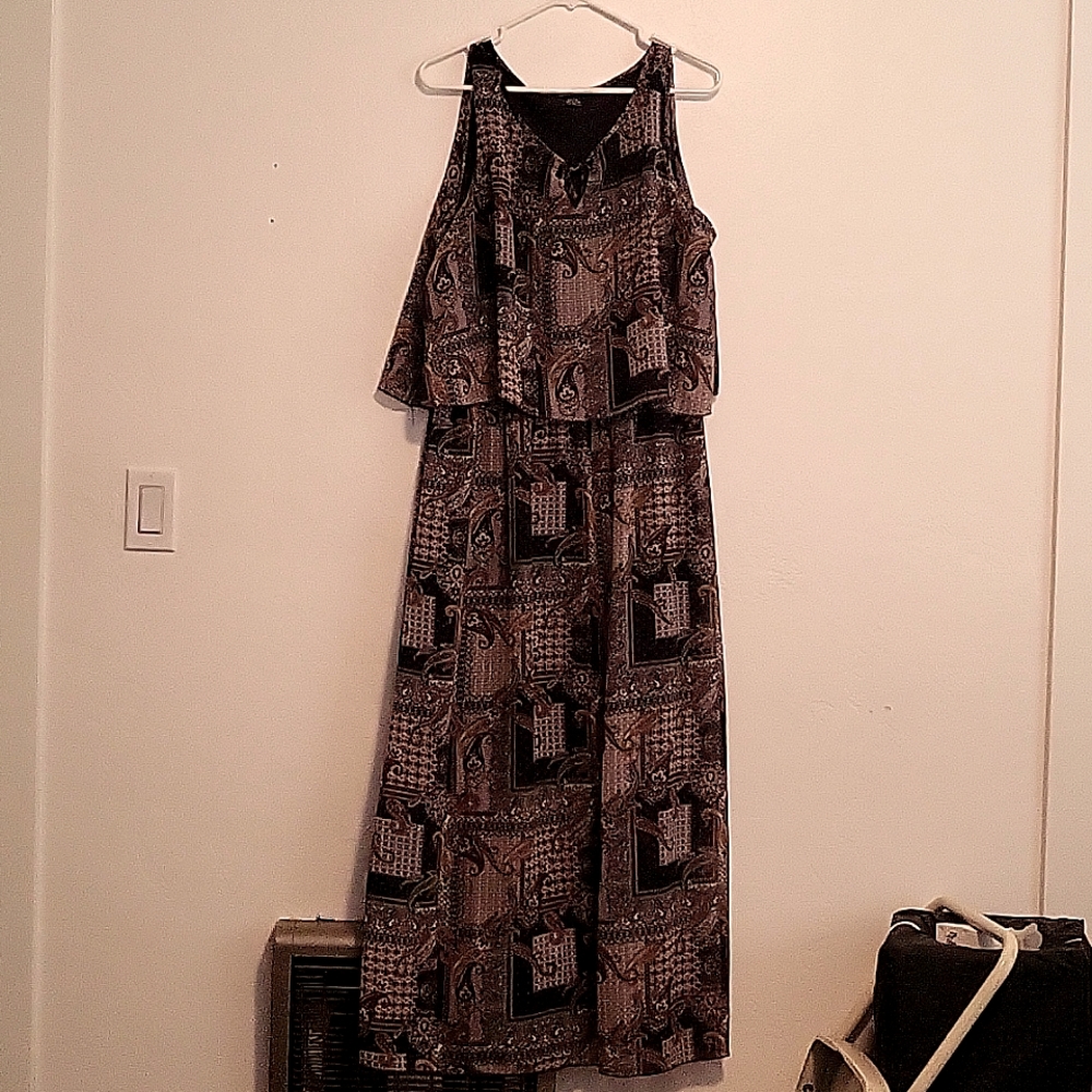 Multi-colored full length sun dress